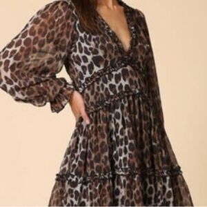 By Together Leopard women’s Dress size S ( pit to pit 16”) above knee length.